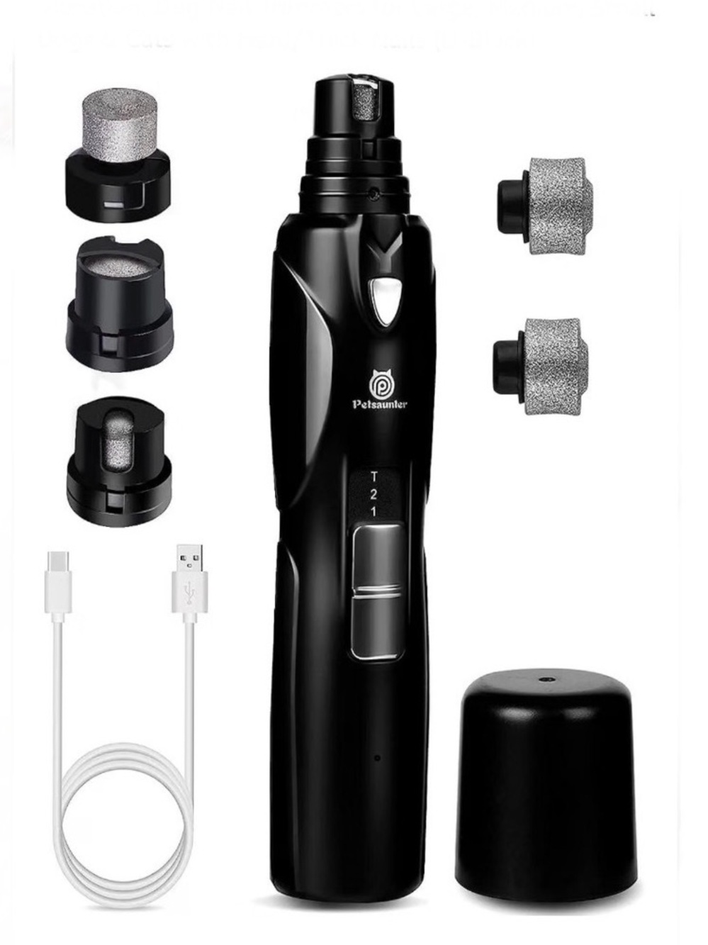 Pet Nail Trimmer Grinder for Large, Medium, Small Dogs & Cats (USB Rechargeable)